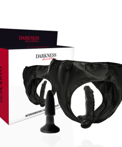DARKNESS - PANTIES CON PLUG Y DILDO INTERCAMBIABLE