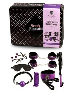 SECRETPLAY - BDSM SET 8PCS LILA / NEGRO
